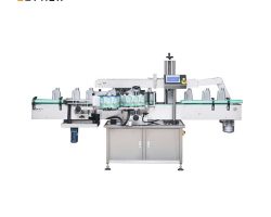 Outomatiese dubbel-kant-Shampoo-bottel-etikettering-masjien